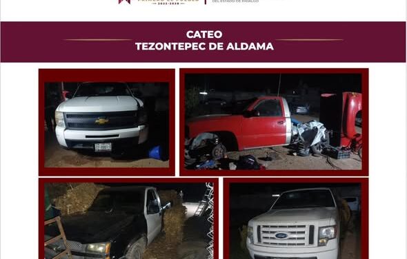 Agencia de Investigación Criminal asegura armas de fuego, inhibidor de señal y vehículos con reporte de robo; hay una persona detenida