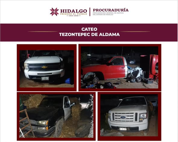 Agencia de Investigación Criminal asegura armas de fuego, inhibidor de señal y vehículos con reporte de robo; hay una persona detenida