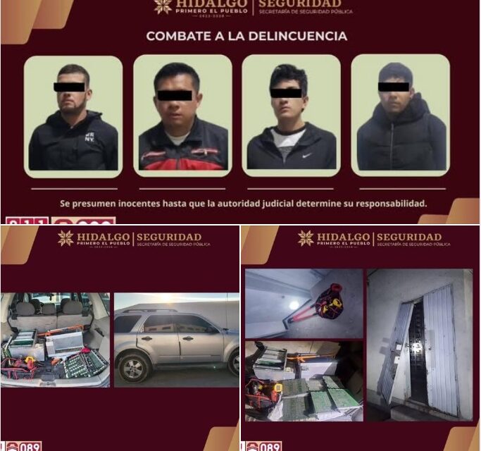 EN ATITALAQUIA, RECUPERAN EQUIPO VALUADO EN 1 MILLÓN DE PESOS, HAY 4 PERSONAS DETENIDAS
