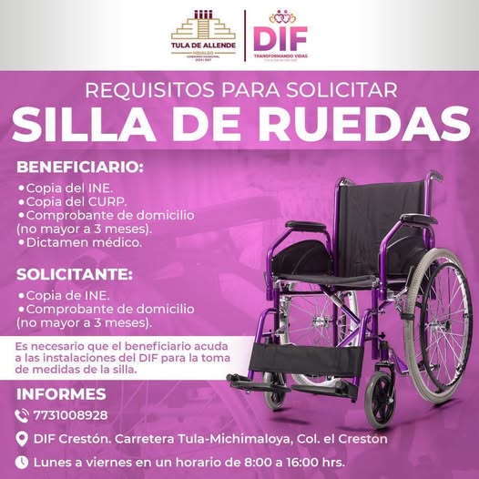 DIF Tula entrega sillas de ruedas y abre convocatoria para personas que lo necesiten