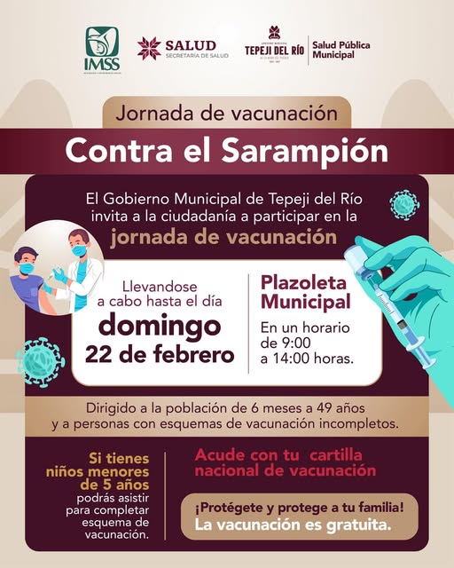 Continúan las Jornadas de Vacunación en Tepeji del Río