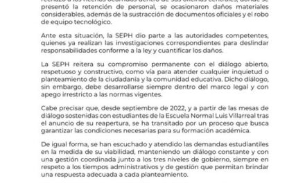 SEP Hidalgo emite el siguiente comunicado: