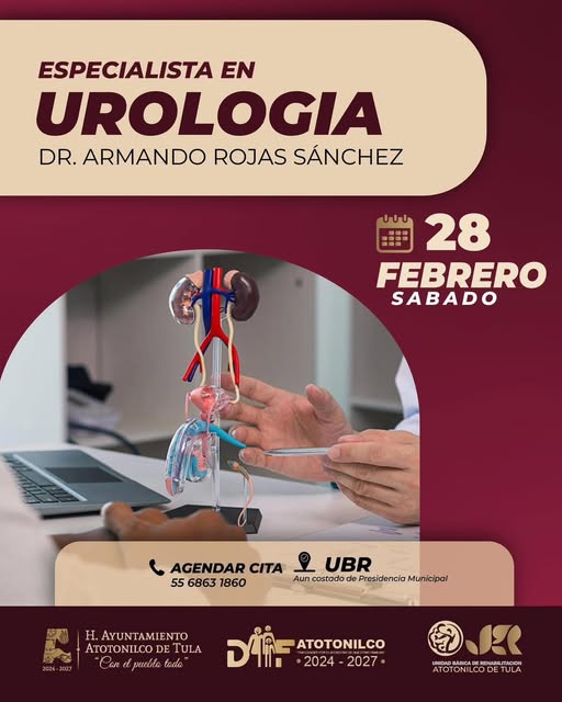 Consulta en especialidad de Urología en la UBR de Atotonilco de Tula