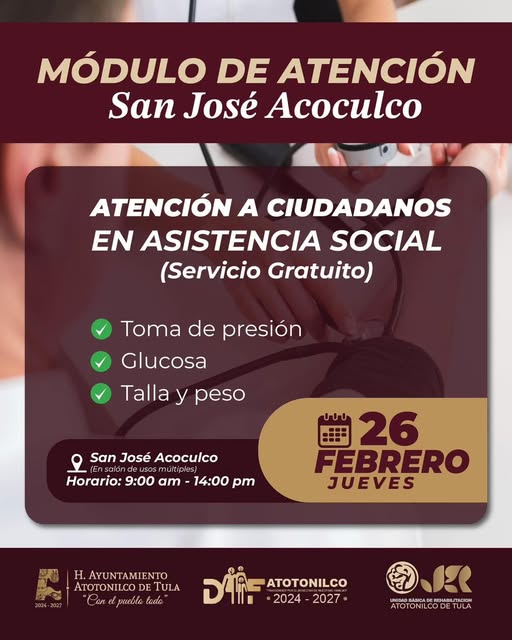 Módulo de Asistencia Social llega a San José Acoculco