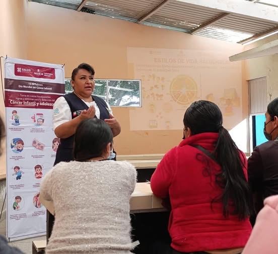 Imparten pláticas en el marco del Día Mundial del Cáncer Infantil en Centros Educativos de Tepeji