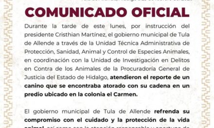 El gobierno municipal de Tula de Allende emite el siguiente comunicado