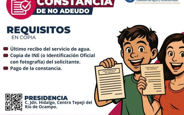 Puedes tramitar tu Constancia de No Adeudo de servicio de agua y alcantarillado en las oficinas de la CAAMTROH