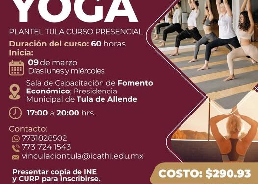 Invitan al curso de Yoga en Tula de Allende
