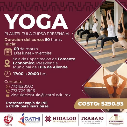 Invitan al curso de Yoga en Tula de Allende