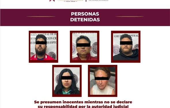 Detiene AIC a cinco personas en posesión de narcóticos y arma de fuego; entre ellos un empleado de Pemex
