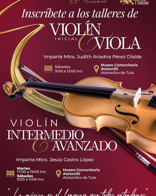 Impartirán clases de Violín Inicial y Viola en Atotonilco de Tula