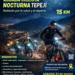Organizan rodada ciclista nocturna en Tepeji del Río