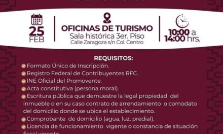 El gobierno de Tula te recuerda que hoy es el día para realizar tu inscripción al Registro Nacional de Turismo.
