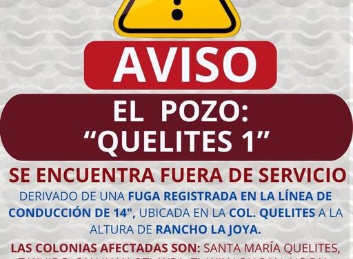 Personal de la Comisión de Agua Tepeji atienden fuga en la linea de conducción del Pozo Quelites