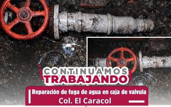 Personal de la Comisión de Agua de Tepeji, concluye trabajos de reparación de fuga de agua en El Caracol