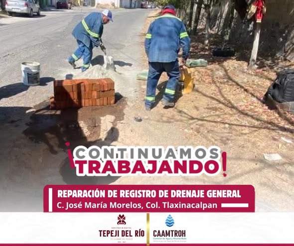 CAAMTROH continúa realizando mantenimiento en la infraestructura de drenaje del municipio