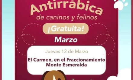 Habrá campaña de vacunación antirrábica en Monte Esmeralda