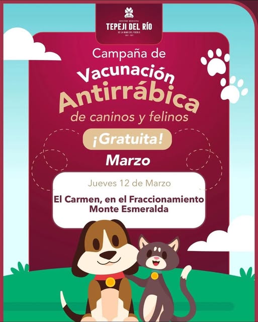 Habrá campaña de vacunación antirrábica en Monte Esmeralda