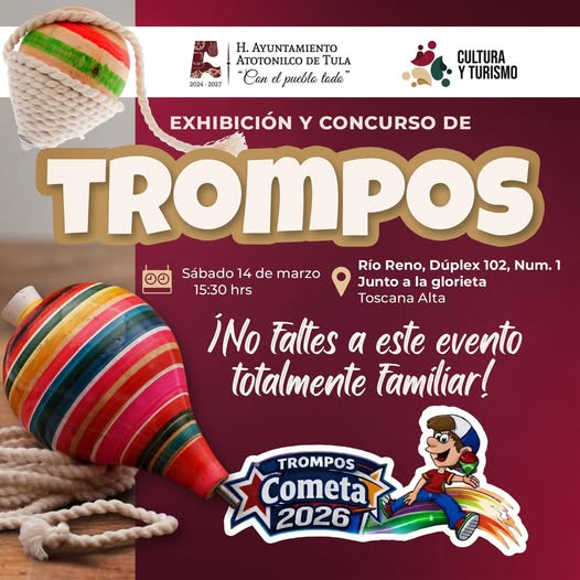 Invitan a participa en la Exhibición y Concurso de Trompos en Atotonilco de Tula