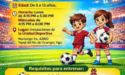 Gobierno municipal de Tepeji del Río abre escuela de fútbol infantil