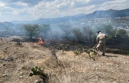Bomberos atienden reporte de incendio en Tepeji del Río