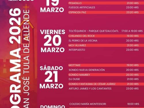 Conoce el programa oficial de la Feria de San José Tula 2026