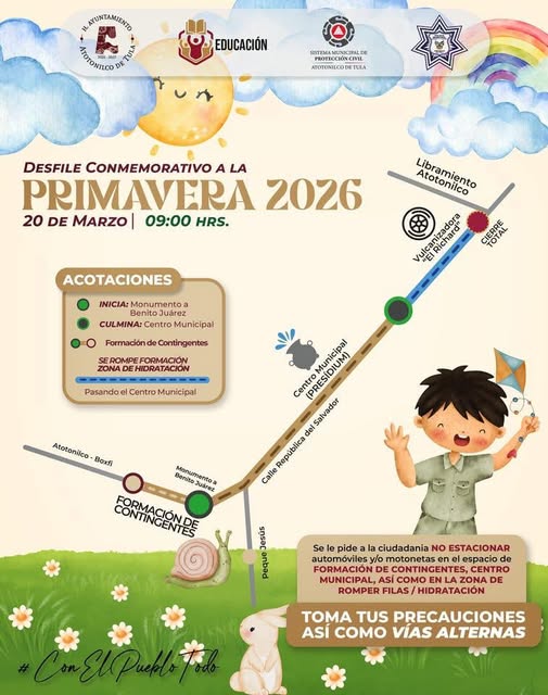 Todo listo para el Desfile de Primavera en Atotonilco de Tula