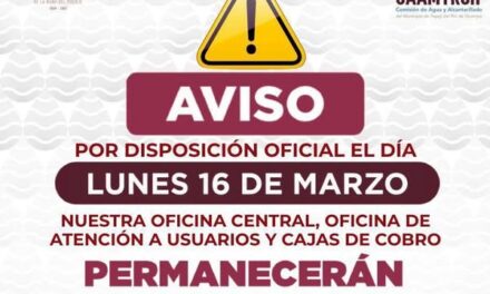 La Comisión de Agua y Alcantarillado de Tepeji del Río informa: