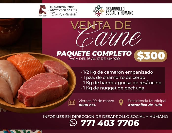 Aún puedes adquirir paquetes de carne a bajo costo en Atotonilco de Tula
