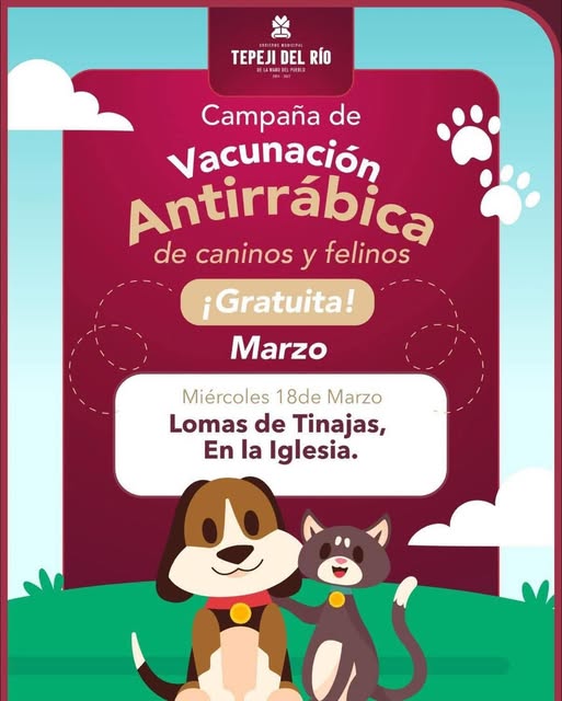 Habrá campaña de vacunación antirrábica en Lomas de Tinajas