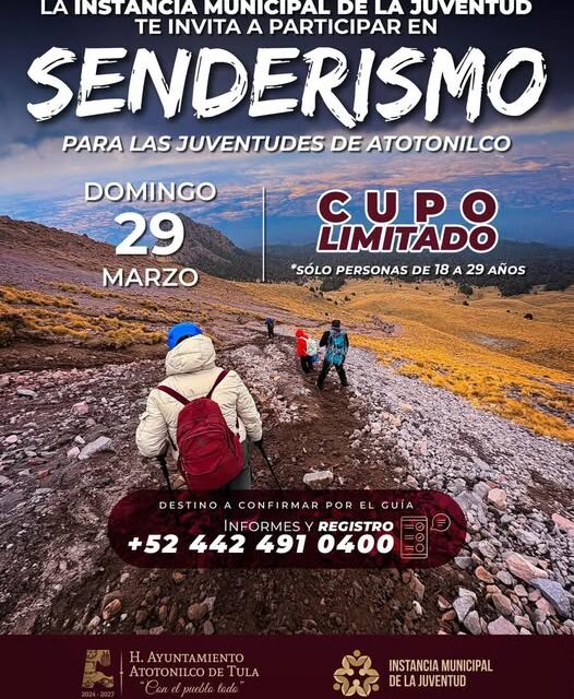 Organizan ruta de senderismo para las juventudes de Atotonilco de Tula