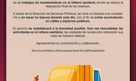 Suspenden recolección de basura en Atotonilco de Tula por mantenimiento en el relleno sanitario