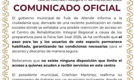 Comunicado a la población tulense