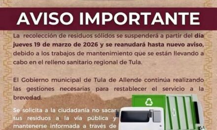 El servicio de recolección de residuos sólidos continúa suspendido hasta nuevo aviso