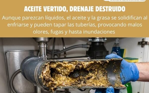 ¿Sabías que tirar aceite y grasa por el drenaje puede tapar las tuberías?