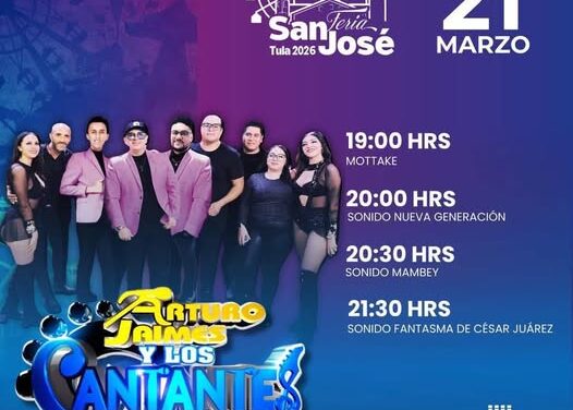 No te pierdas la presentación de ARTURO JAIMES Y LOS CANTANTES hoy, en la Feria San José Tula 2026