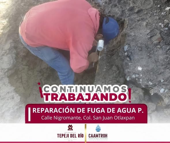 Personal de la CAAMTROH atiende reporte de figa en San Juan Otlaxpa