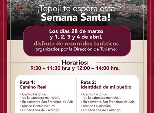 Habrá recorridos turísticos en Tepeji del Río durante el próximo periodo vacacional