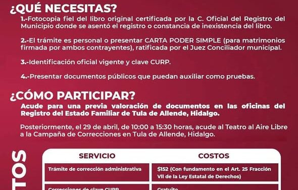 El gobierno municipal de Tula de Allende te invita a regularizar tu identidad legal de manera sencilla y accesible.