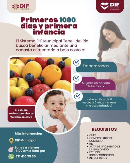 DIF Tepeji invita a registrarse al Programa de 1000 Días