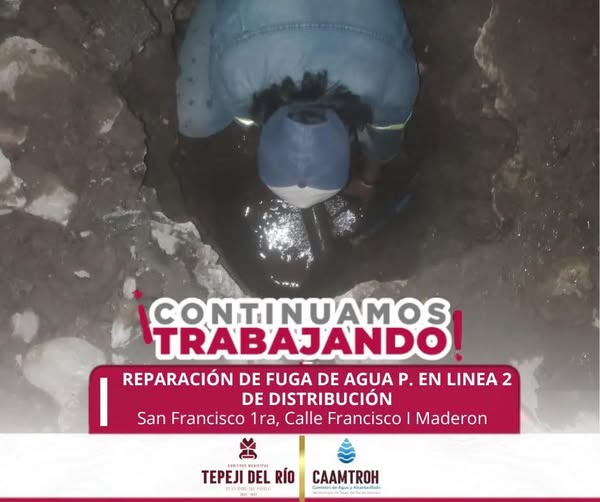 CAAMTROH atiende de manera oportuna reportes de fuga de agua