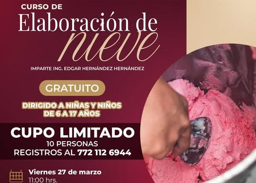 Organizan Taller de elaboración de nieves dirigida a niñas y niños en Atotonilco de Tula