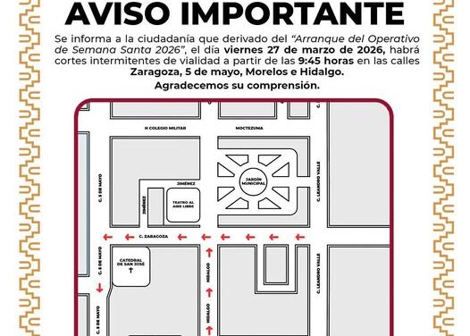 Habrá cortes de circulación en Tula de Allende por arranque de operativo de Semana Santa