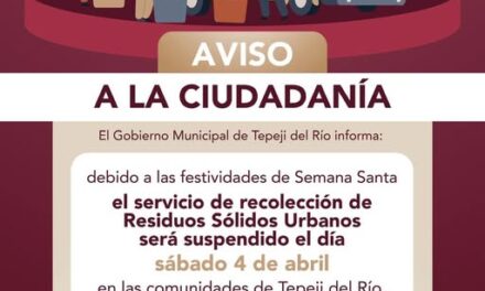 Suspenderán Servicio de Recolección de Residuos Sólidos en Tepeji