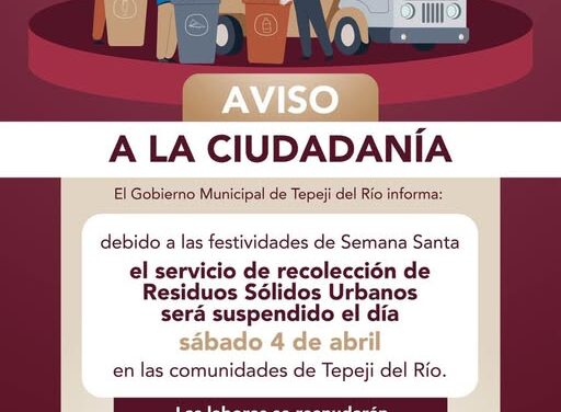 Suspenderán Servicio de Recolección de Residuos Sólidos en Tepeji