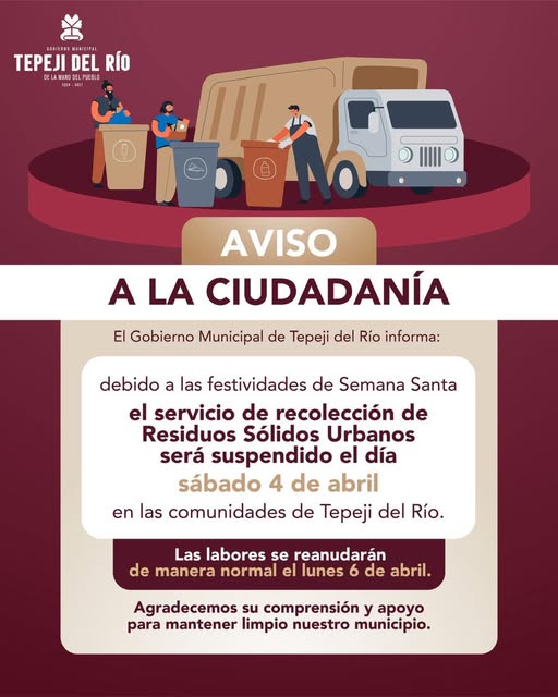 Suspenderán Servicio de Recolección de Residuos Sólidos en Tepeji