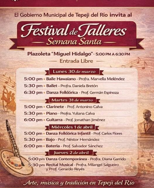 Organizan «Festival de Talleres de Semana Santa» en Tepeji del Río