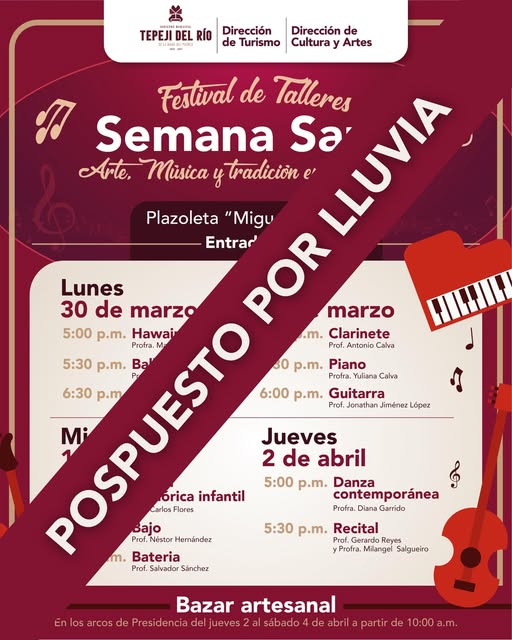 Por seguridad, suspenden actividades culturales en Tepeji del Río