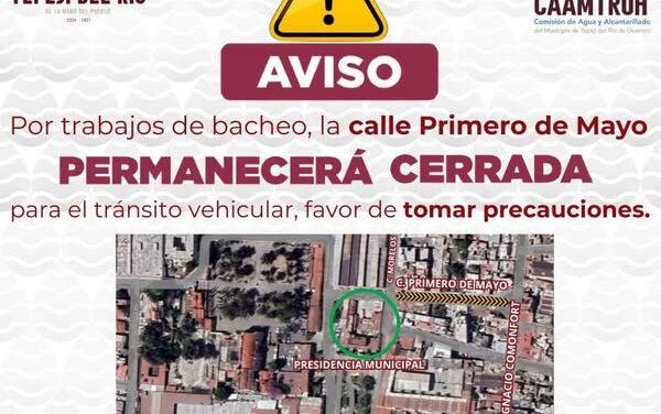 Personal de la Comisión de Agua de Tepeji realiza trabjos de bacheo