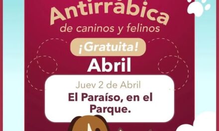 Habrá campaña de vacunación canina y felina en el parque del Fraccionamiento El Paraíso
